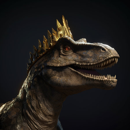 dinosaur on a black background. 3d rendering - illustration.の素材