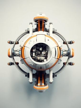 3d rendering of a car engine on a gray background with reflectionの素材