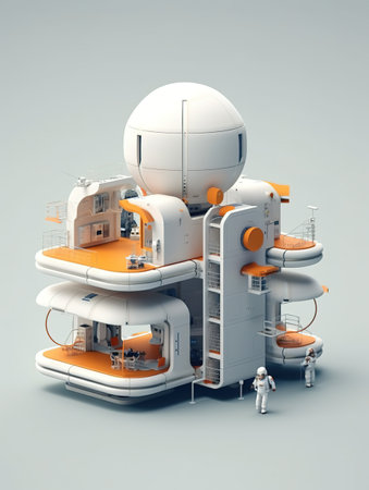 3d rendering of a medical team with a medical equipment on a gray backgroundの素材