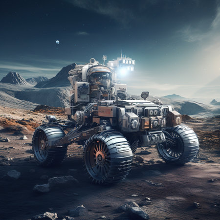 Astronautcience fiction. 3D rendering.の素材