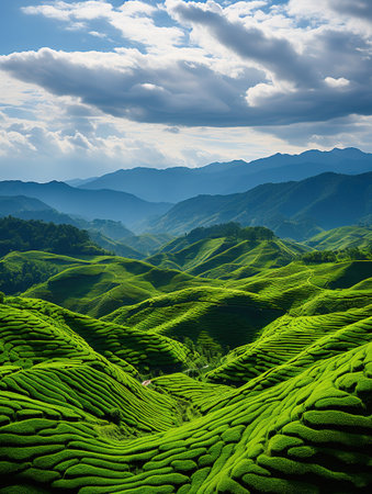 Tea Plantation in the highlands of the Cameron Highlands, Malaysiaの素材