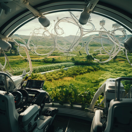 View from the airplane window on rice fields and terraces in Thailandの素材