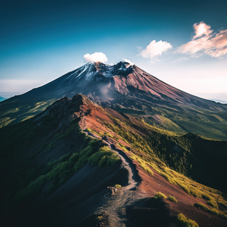 Mt. Fuji at sunrise, Japan. Beautiful summer landscape.の素材