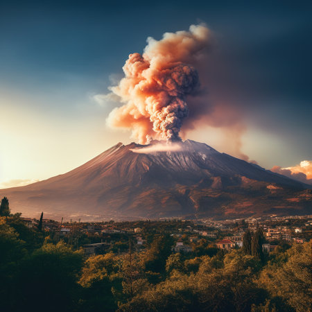 Volcanic eruption in the city of Kamchatka, Russiaの素材