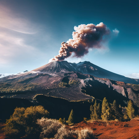 Volcanic eruption on Mount Etna, Sicily, Italy.の素材