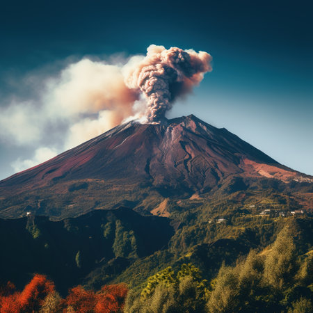 Volcanic eruption on Mount Etna, Sicily, Italy.の素材