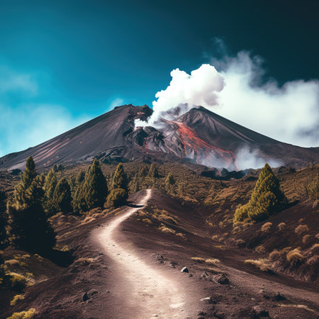 Volcano Mount Etna, Sicily, Italy, Europe. Travel destination.の素材