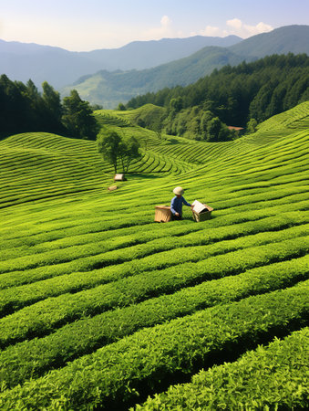 tea plantation in chiangmai thailand, asiaの素材