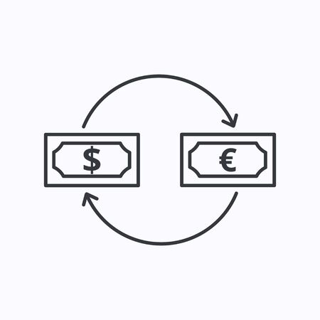 Exchange concept line icon. Simple element illustration. Exchange concept outline symbol design. Can be used for web and mobile UI/UXのイラスト素材