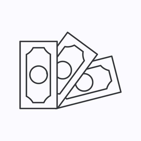 Paper dollar banknote line icon.のイラスト素材