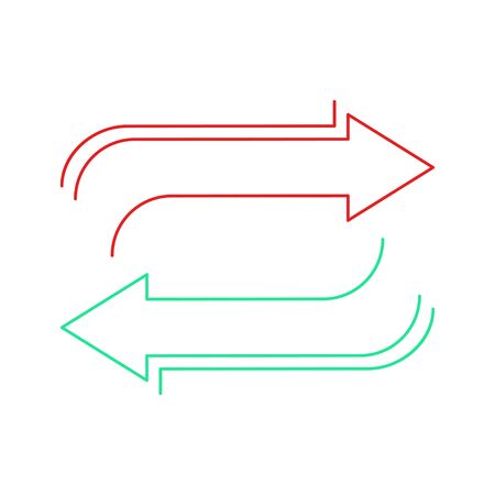 double reverse arrow, replace icon, exchange linear sign on white background - editable vector illustration eps10のイラスト素材