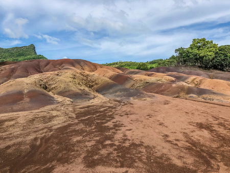 view on Seven Coloured Earth on Chamarel, Mauritius islandの写真素材
