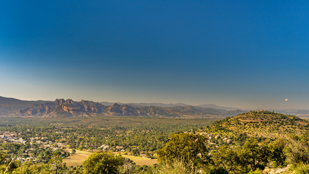 panoramic view on valley of roquebrune sure agens and frejus with cote d'azur, franceの写真素材