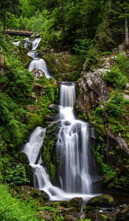 the waterfall cascade of triberg in the black forest, germanyの写真素材