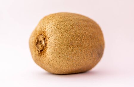 close-up of a kiwifruit in front of a white backgroundの写真素材