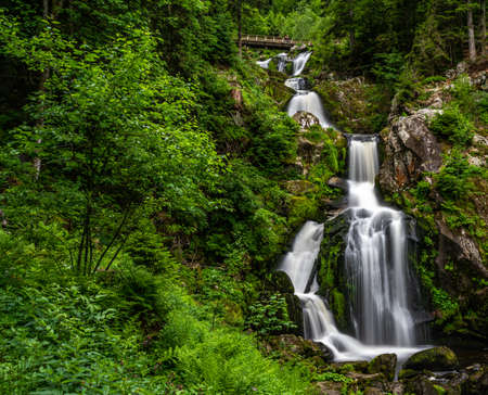 the waterfall cascade of triberg in the black forest, germanyの写真素材