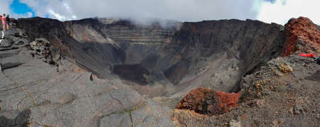 lava in valley of piton de la fournaise volcano on la reunionの写真素材