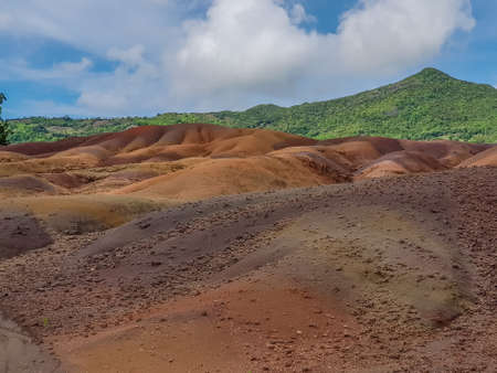 view on Seven Colored Earth on Chamarel, Mauritius islandの写真素材