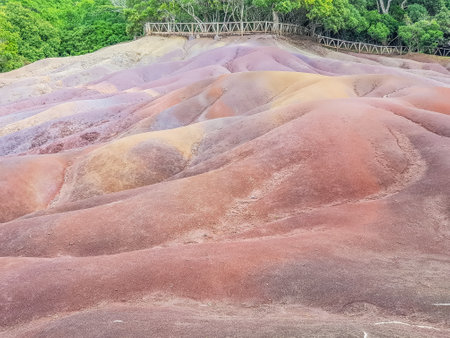 view on Seven Colored Earth on Chamarel, Mauritius islandの写真素材