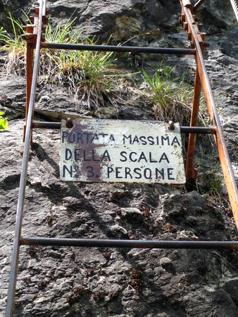 climbing the via ferrata of cima d'oro at the garda lake, city of Arco, northern italyの写真素材