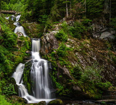 the waterfall cascade of triberg in the black forest, germanyの写真素材