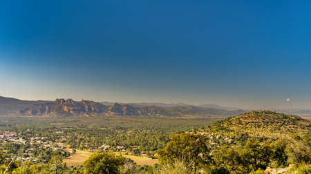 panoramic view on valley of roquebrune sure agens and frejus with cote d'azur, franceの写真素材