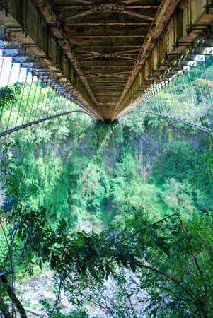 suspended bridge on la reunion islandの写真素材