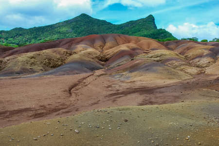 view on Seven Colored Earth on Chamarel, Mauritius islandの写真素材