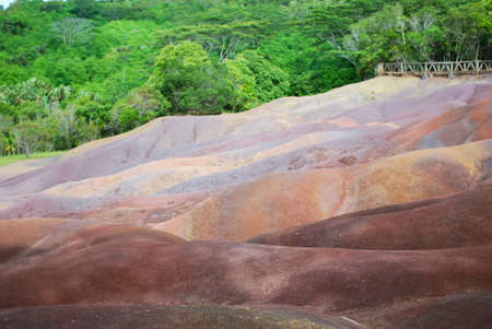 view on Seven Colored Earth on Chamarel, Mauritius islandの写真素材