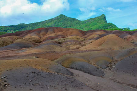 view on Seven Colored Earth on Chamarel, Mauritius islandの写真素材
