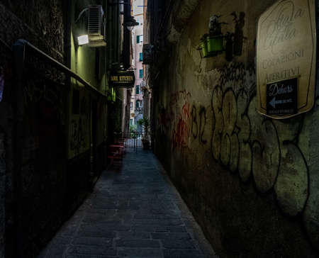 streets of genoa, italyの写真素材