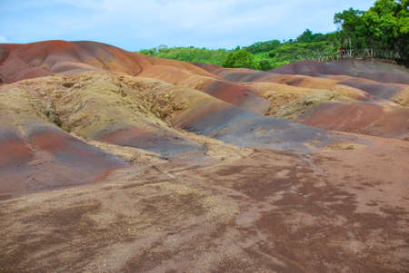 view on Seven Colored Earth on Chamarel, Mauritius islandの写真素材