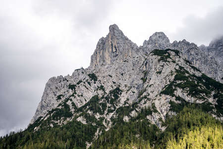 Germany, Bayern-Bavaria, Mittenwald. Alpine Town with Karwendel Mountainsの写真素材