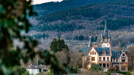 View on villa Andreae in old town of Koenigstein im Taunus, historic town near Frankfurtのeditorial素材