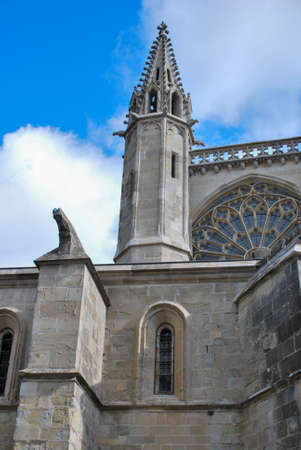 view of the medieval old town of carcassonne citadel and castle in france, aude departmentのeditorial素材