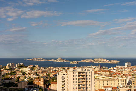 view on marseille city from notre dame de la garde church, franceの写真素材