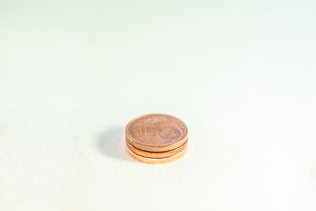 stacked euro cent coins, saving moneyの写真素材