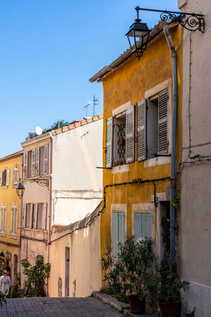 buildings and streets of marseille, franceの写真素材