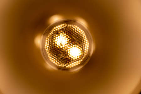 macro detail of a warm white led spotlight