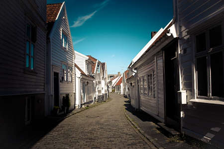 a narrow street that runs through the old Stavanger district