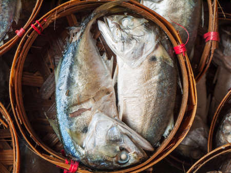 Fish in basket, Thailandの写真素材