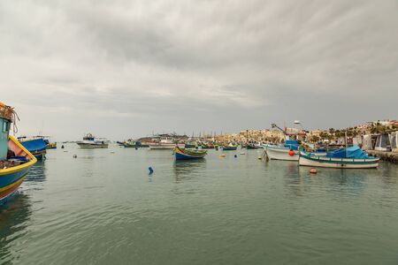 Fishing village, Marsaxlokk, Maltaのeditorial素材