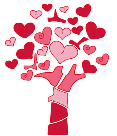 Tree heartsのイラスト素材