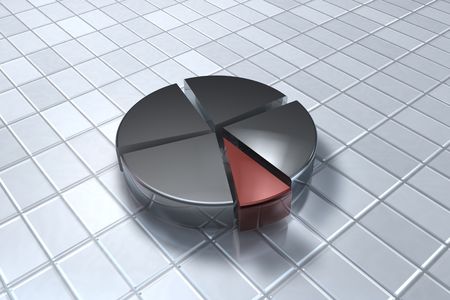Business piechart on tile floorの写真素材