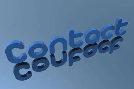3D rendering contact letter in blueの写真素材