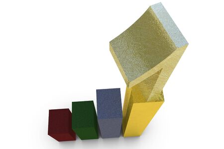 Three dimensional golden Character Number 1 on a chart