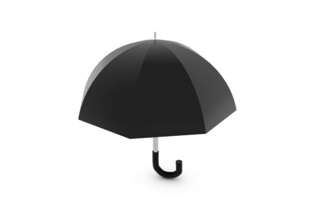 Black umbrella isolated on white backgroundの写真素材