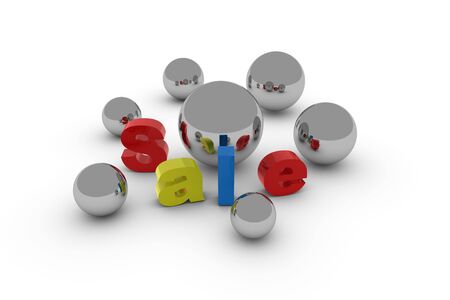 Sale letter with chrom sphereの写真素材