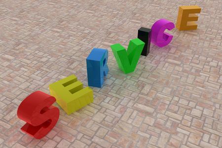 Service letter written with different colorの写真素材