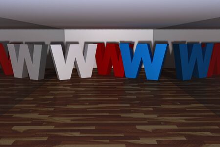 three dimensional www letterの写真素材